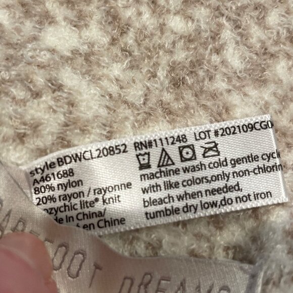 NWT Barefoot Dreams Confetti Scarf CozyChicLite Knit Cream-Taupe BDWCL20852 - Picture 5 of 8